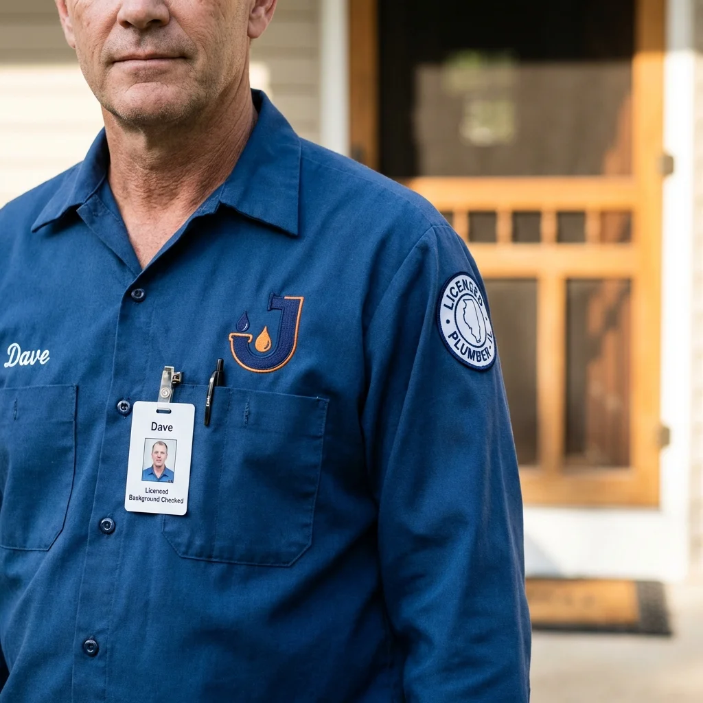 Licensed plumber showing ID badge in South Fallsburg, NY