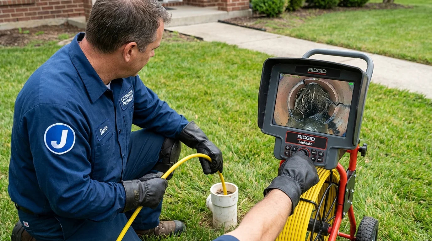 Sewer camera inspection being performed by Johns Plumbing LLC in South Fallsburg