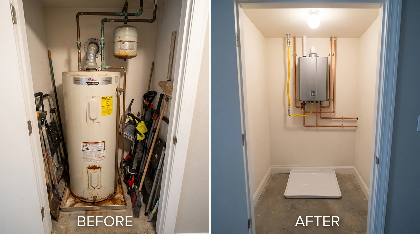 Tank water heater versus wall-mounted tankless unit comparison for South Fallsburg, NY homeowners