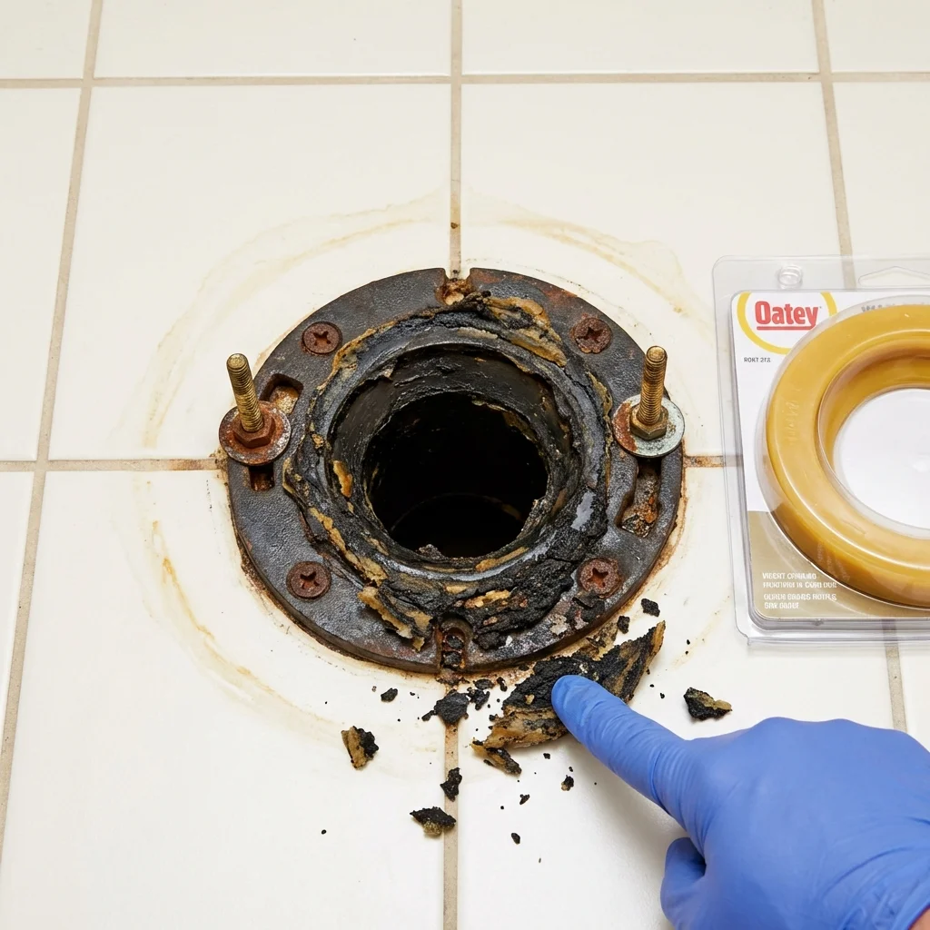 Failed wax ring showing water seepage at the base of a toilet in a South Fallsburg, NY home